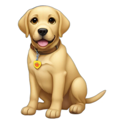 labrador con bandera ucraniana sticker