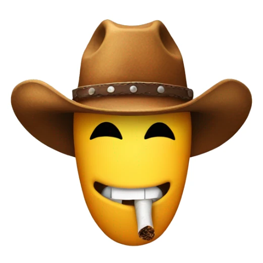 Cowboy hat emoji with tobacco in mouth sticker