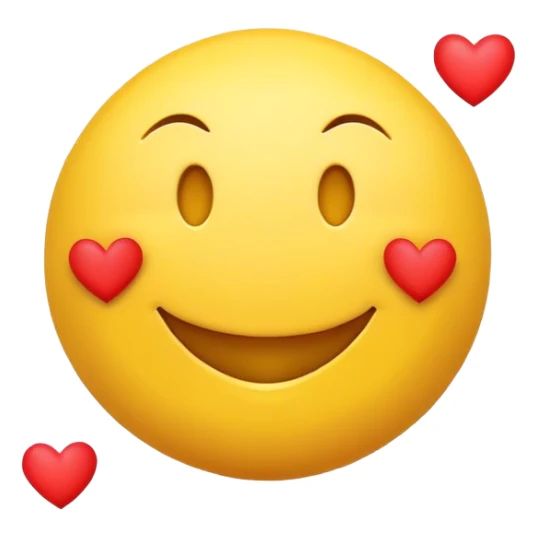 Smiley with hearts across the top  sticker