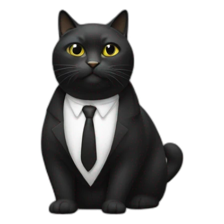 chat gros noir et blanc sticker