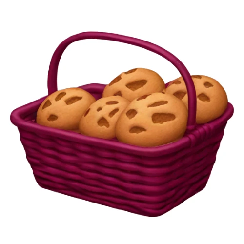 baked goods basket in burgundy color sticker