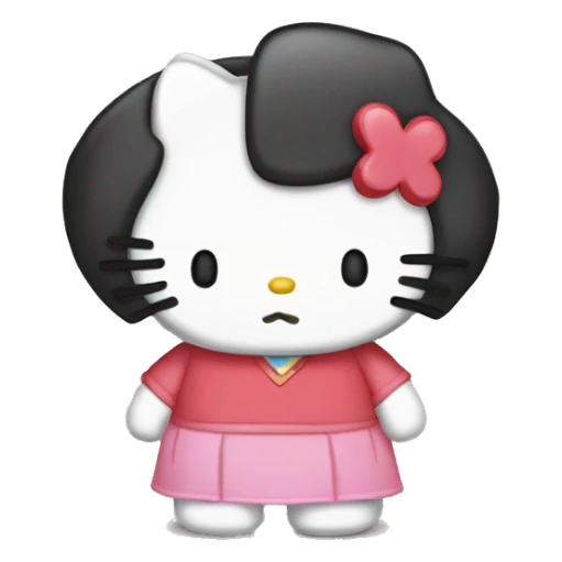 hello kitty and pochacco holding hands sticker
