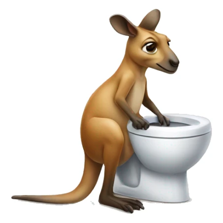 kangaroo on toilet sticker
