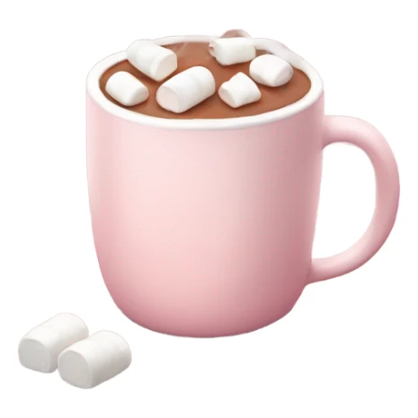 Light Pink mug of hot chocolate with marshmallows  sticker