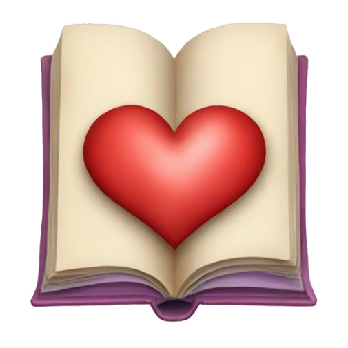 book with heart on cover sticker