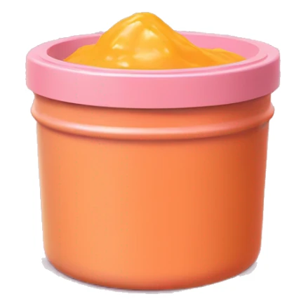 yellow ish orange wax substance in small round pink container sticker