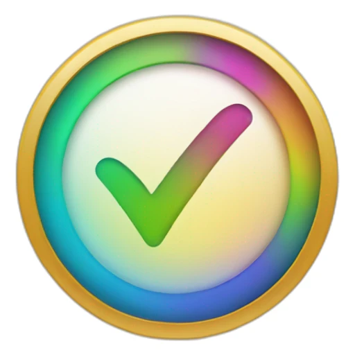 Colorful check mark with a circle around it  sticker