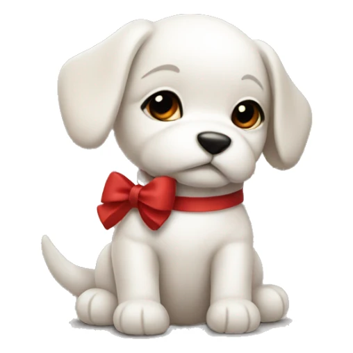 Shiatsu puppy with red bow sticker