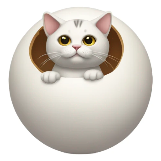 Cat in the shape of a ball with no legs sticker