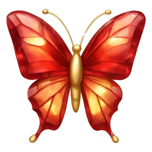 red crystal and gold butterfly sticker