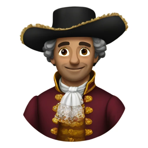 Spanish man in fancy 1700s attire sticker