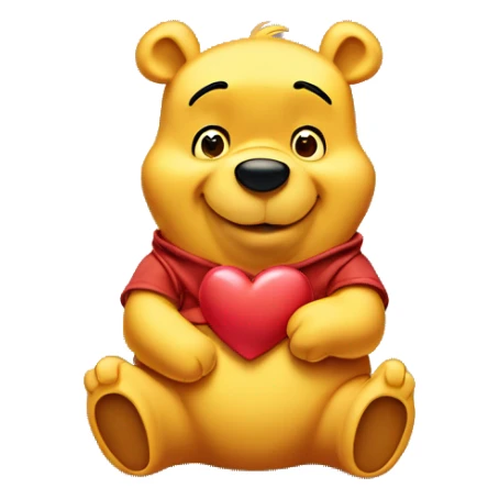 Winnie the Pooh with heart eyes sticker