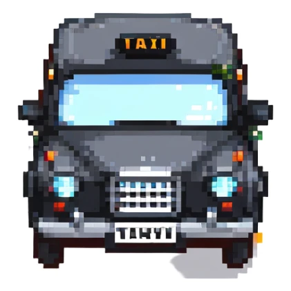pixel art black London taxi cab sticker