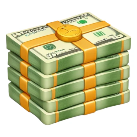 stacks of cash forming the letters 'chedda', vibrant and fun sticker