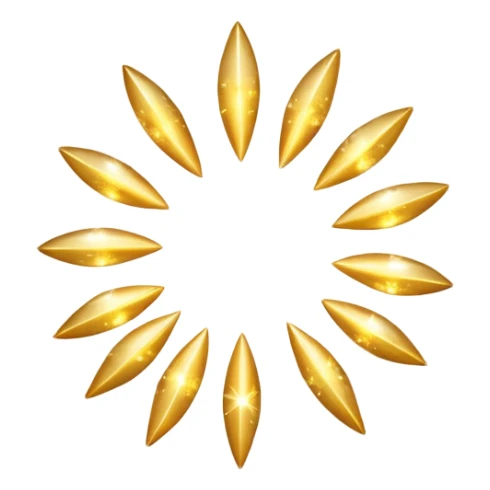 Cluster of radiant golden sparkles floating in mid‑air, soft bokeh, magical glow, dark blurred background, high resolution sticker