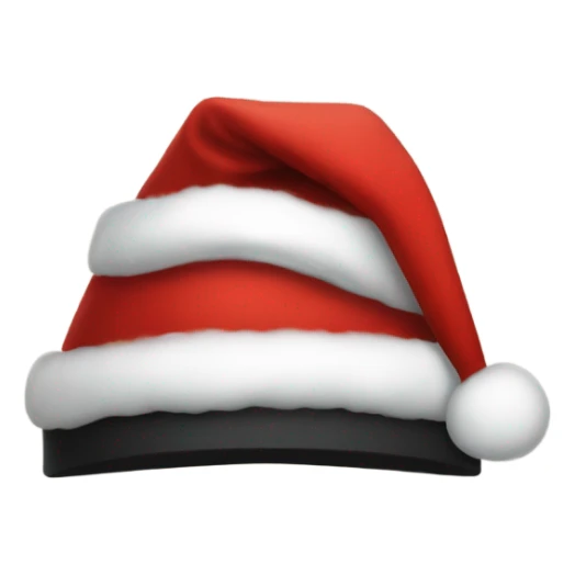 A hat that looks like santa’s hat only black sticker