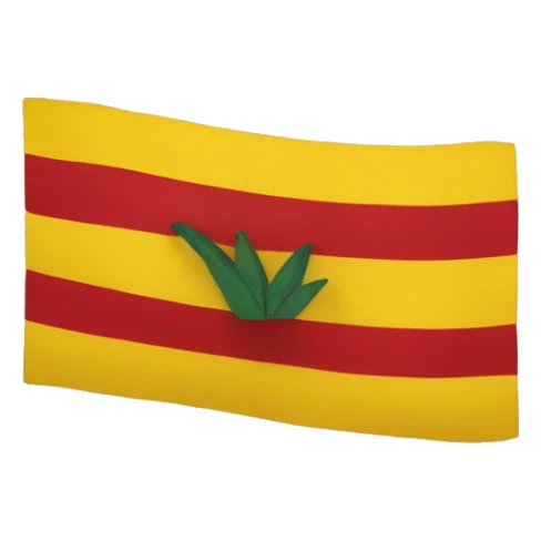 Flag with 5 horitzontal yellow stripes and 4 horitzontal red stripes sticker