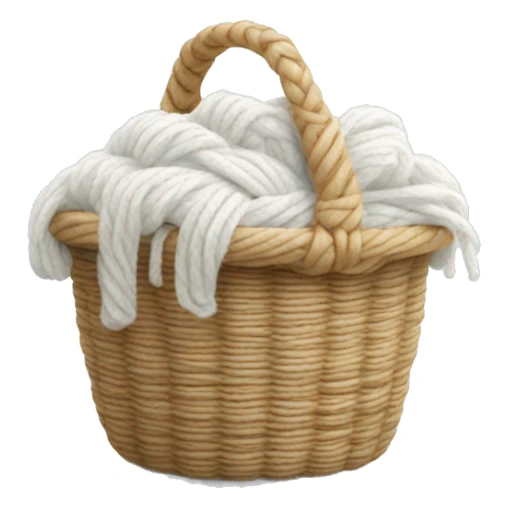 Basket of white wool yarn sticker