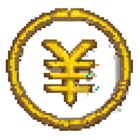 gold Chinese yuan sign emoji sticker