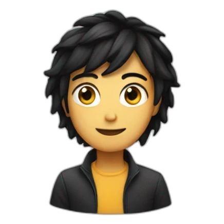 Star-with-black-hair sticker