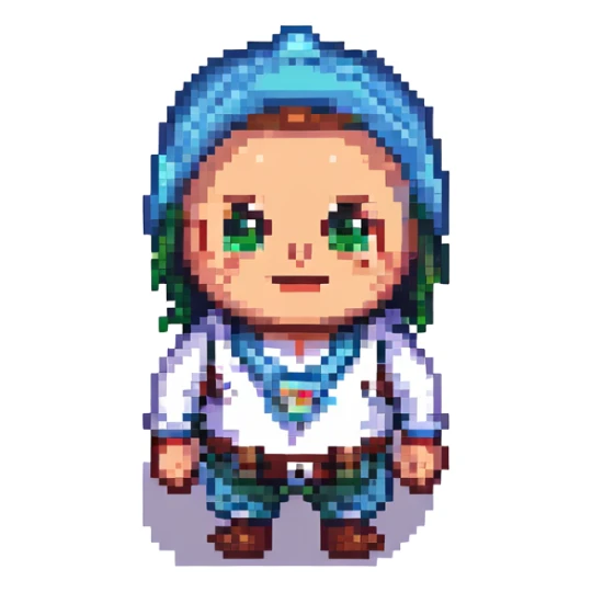 Recep İvedik character, pixel art style, recognizable features, humorous expression sticker