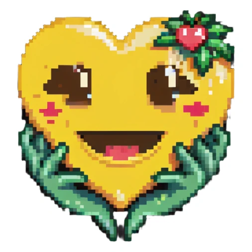 combination of the emojis 🥹 and 💖 sticker