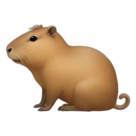 Un capybara tenant une fleur de douche et utilisant son téléphone de couleur blanc sticker