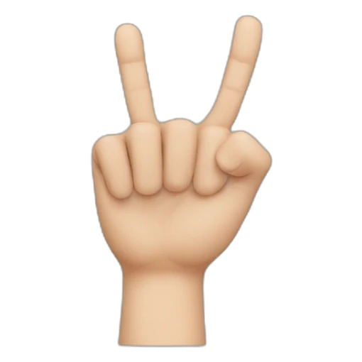 Reversed hand with index and middle finger extended down sticker