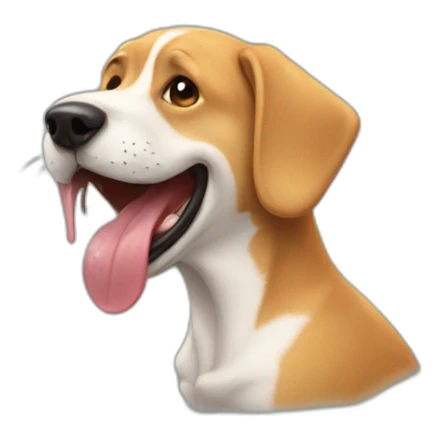 Dog Licking his owner sticker