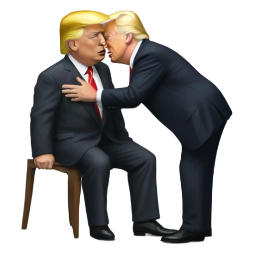 Trump bowing to president elon musk sticker