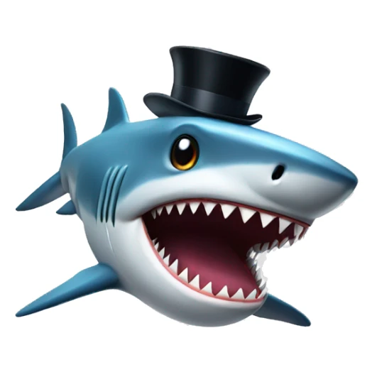 Shark with a top hat sticker