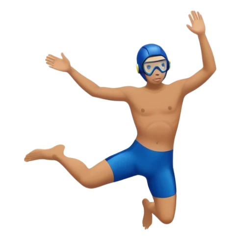 determined pool diver dives into a pool of confidence blue water underneath  sticker