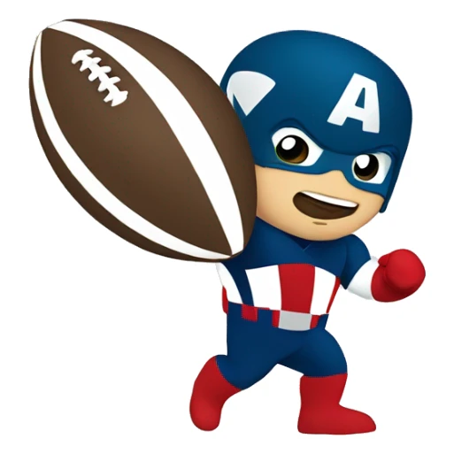 captain american holding a football  sticker