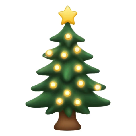 christmas tree with beige fairy lights sticker
