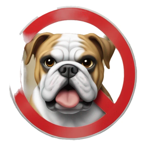 english bulldog no trespassing sign sticker