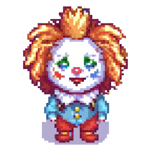extra fluffy clown hair, no face sticker
