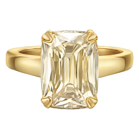Gold Elongated Cushion cut diamond ring sticker