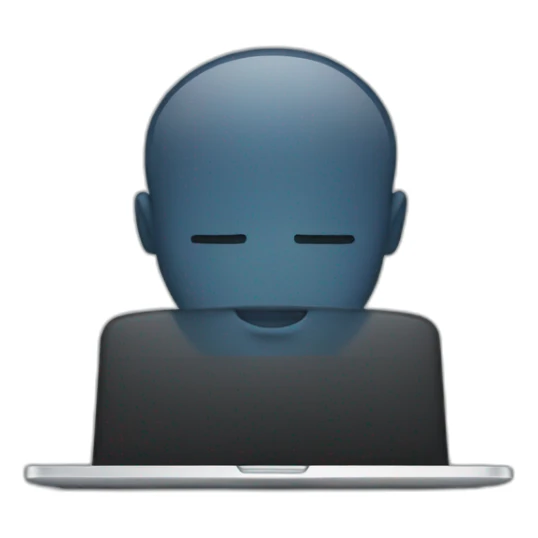 A person with a laptop in front of his face sticker
