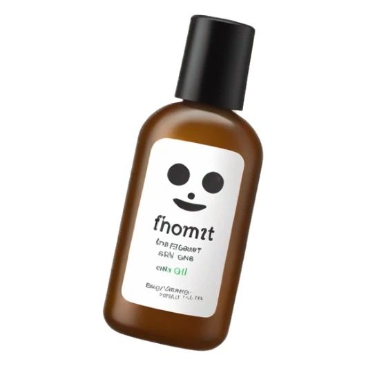 bottle of body oil with label sticker