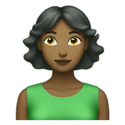 Green women holding three gold stars above head sticker