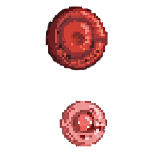 Pale red blood cell next to a normal red blood cell showing anemia comparison sticker