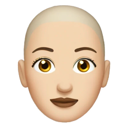 Shaved head woman with stars in the eyes  sticker