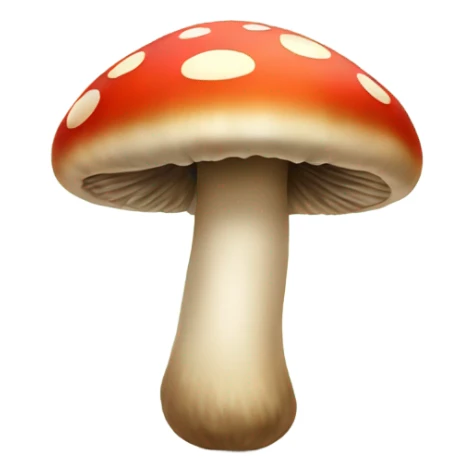 Mushroom with 2 arms and 2 legs and a face sticker