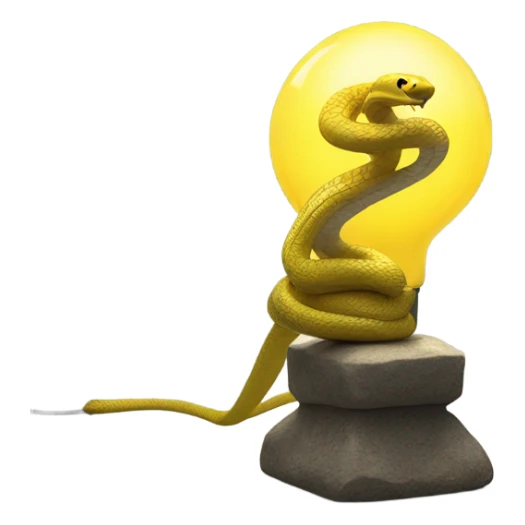 cobra yellow light in lamp glass support stone sticker