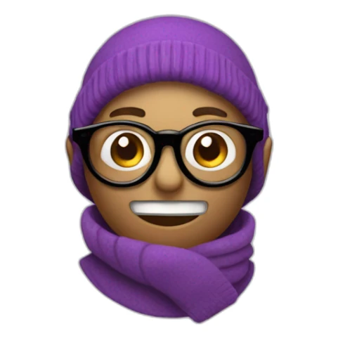 Singe avec des lunettes rond et un pull mauves sticker