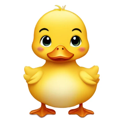 Cute baby duck with heart sticker