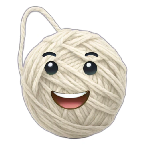 happy ball of yarn sticker