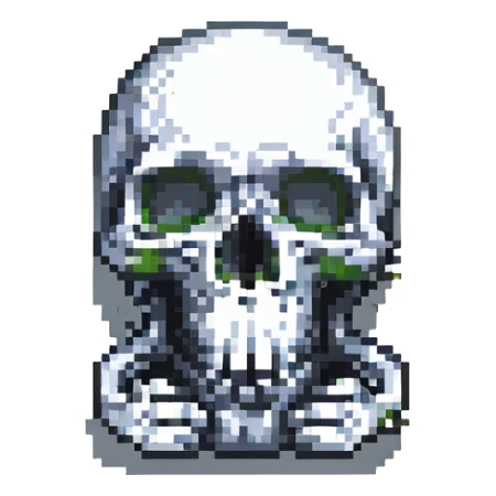 skull making a 'shh' gesture, finger to mouth sticker