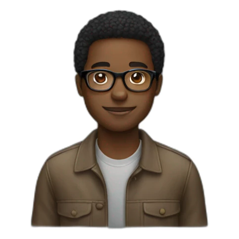 young black man with glasses sticker