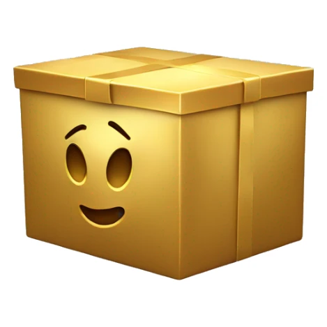 crushed to the ground gold box gift sticker